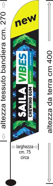 bandiera a vela- bandiera a pinna - bandiere per spiaggia
